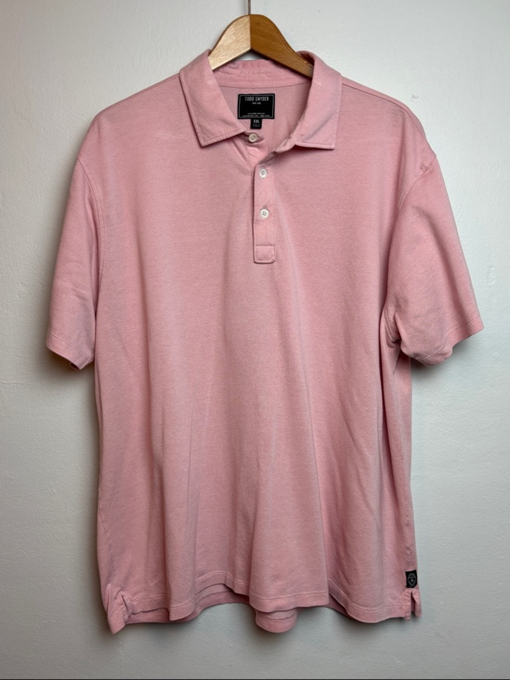 Todd Snyder Men's XXL Pink Short Sleeve Relaxed Fine Pique Polo Shirt